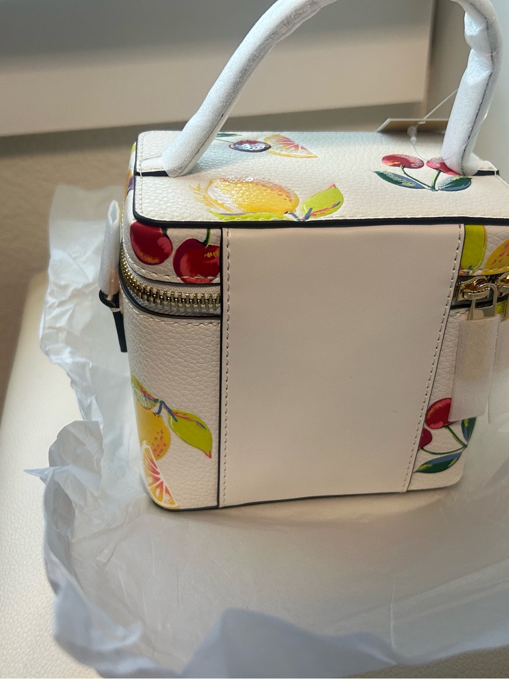 Michael Kors Optic White Mini Bag with Yellow and Pink Citrus Print - Picture 7 of 11